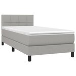 vidaXL Sommier à lattes de lit avec matelas Gris clair 90x200 cm Tissu