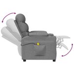 vidaXL Fauteuil de massage Gris clair Tissu