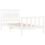 vidaXL Cadre de lit et tête de lit blanc 100x200 cm bois massif