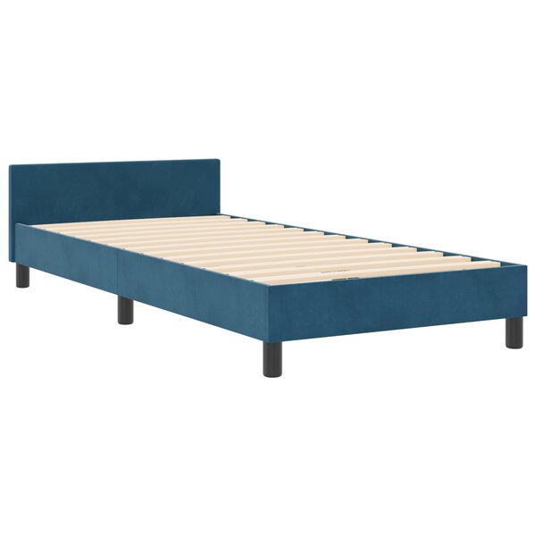 Cadre de lit vidaXL Bleu foncé 180x200 cm Velours