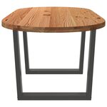 vidaXL Table à manger marron clair bois de chêne massif ovale