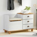 vidaXL Banc de rangement pour l'entrée ASKIM Blanc 100 x 39 x 62 cm