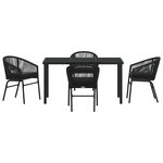 vidaXL Ensemble de salle à manger pour jardin 5 Pièces Noir Poly rotin