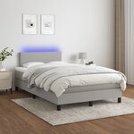 vidaXL Sommier à lattes de lit matelas LED gris clair 120x190 cm tissu
