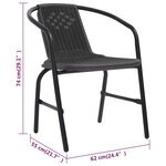 vidaXL Chaises de jardin lot de 4 Rotin plastique et acier 110 kg