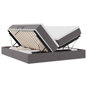vidaXL Lit avec rangement et matelas avec stockage Gris 180 x 200 cm