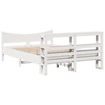 vidaXL Cadre de lit et tête de lit blanc 140x190 cm bois de pin massif