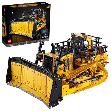 Lego 42131 technic bulldozer d11 cat véhicule de chantier télécommandé  interactif pour adultes avec application - La Poste