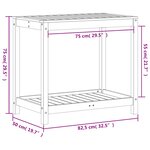 vidaXL Table de rempotage avec étagère cire marron bois massif de pin