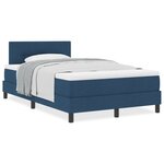 vidaXL Lit à ressorts avec matelas bleu 120x200 cm en tissu
