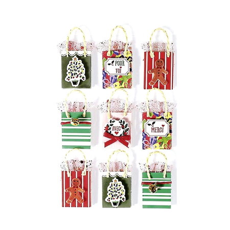Loisirs créatifs - stickers décorations adhésives 3d - sacs cadeaux de noël