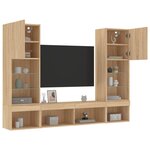 vidaXL Unités murales TV avec LED 5 Pièces chêne sonoma bois d'ingénierie