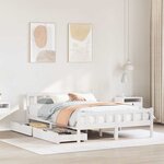 vidaXL Cadre de lit sans matelas blanc 150x200 cm bois de pin massif
