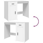 Bureau table poste de travail meuble d'ordinateur informatique étude 100 x 49 x 75 cm bois d'ingénierie blanc 02_0023496