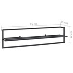 vidaXL Porte-serviettes Noir 95x25x22 cm Fer