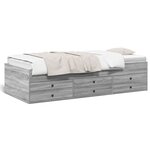 vidaXL Lit de jour avec tiroirs sans matelas sonoma gris 100x200 cm