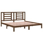 vidaXL Cadre de lit sans matelas marron miel 200x200cm bois pin massif