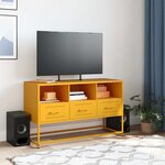 vidaXL Meuble TV jaune moutarde 100 5x39x60 5 cm acier