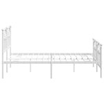 vidaXL Cadre de lit métal avec tête de lit/pied de lit blanc 140x190cm