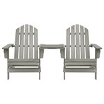 vidaXL Chaises de jardin Adirondack avec table bois de sapin gris