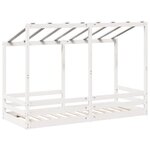 vidaXL Lit pour enfants avec toit blanc 90x190 cm bois massif de pin