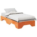 vidaXL Cadre de lit sans matelas empilable cire marron 100x200 cm
