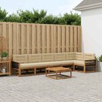 vidaXL Ensemble de canapés d'extérieur 7 Pièces Naturel et Beige