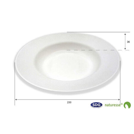 Assiette creuse pulpe de cellulose elégance 23 cm - sdg - lot de 500 -  - pulpe de cellulose