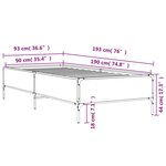 vidaXL Cadre de lit chêne sonoma 90x190 cm bois d'ingénierie et métal