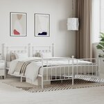 vidaXL Cadre de lit métal avec tête de lit/pied de lit blanc 180x200cm