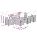 vidaXL Ensemble de bistro de jardin 9 Pièces coussins gris poly rotin