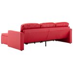 vidaXL Canapé-lit modulaire 3 places Rouge Similicuir