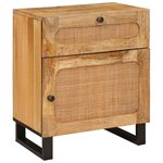 vidaXL Cabinet de chevet Naturel 50 x 33 x 60 cm Bois de mangue massif