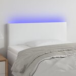 vidaXL Tête de lit à LED Blanc 100x5x78/88 cm Similicuir