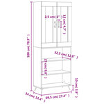 vidaXL Buffet haut Gris béton 69 5x34x180 cm Bois d'ingénierie