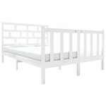 vidaXL Cadre de lit sans matelas blanc bois de pin massif