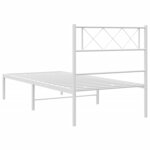 vidaXL Cadre de lit métal sans matelas et tête de lit blanc 107x203 cm