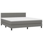 vidaXL Sommier à lattes de lit et matelas et LED Gris foncé 180x200 cm