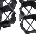 vidaXL Grilles d'herbe 16 Pièces noir 60x40x3 cm plastique
