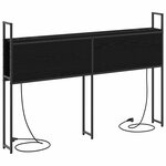 vidaXL Headboard de Rangement avec Station de Charge Chêne noir 140 cm