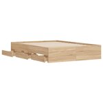 vidaXL Cadre de lit et tiroirs chêne sonoma 120x190 cm bois ingénierie