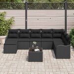 vidaXL Ensemble de canapé de jardin 9 Pièces Noir polyrotin