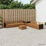 vidaXL Ensemble de canapés d'extérieur 9 Pièces Naturel
