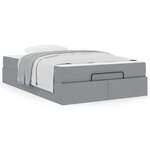 vidaXL Cadre de lit avec matelas Gris clair 120 x 200 cm tissu