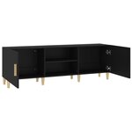 vidaXL Meuble TV Noir 150x30x50 cm Bois d'ingénierie