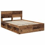 vidaXL Cadre de lit Bois ancien 140 x 190 cm Pin massif