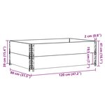 vidaXL Jardinière gris 120x80 cm bois massif de pin