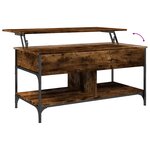 vidaXL Table basse chêne fumé 100x50x50 cm bois d'ingénierie et métal