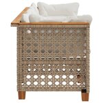 vidaXL Canapé de jardin avec coussins 3 places beige résine tressée