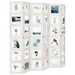 vidaXL Cloison de séparation 6 panneaux blanc bois de paulownia massif